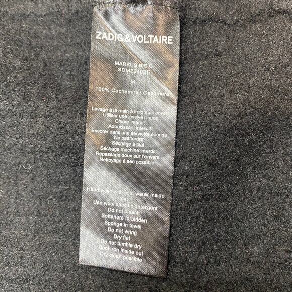 Zadig & Voltaire Cashmere Open Cardigan Hooded Women's M Goth Emo - Picture 4 of 7